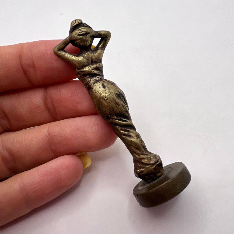 Vintage Antique Bronze Lady Figurine Wax Seal Stamp Art 6.5cm Size ONE SIZE - 6 Thumbnail