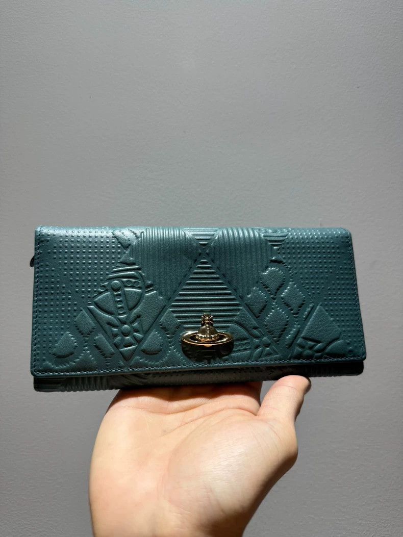 Vivienne Westwood Vivienne Westwood Dark green calf leather embossed card wa Size ONE SIZE - 1 Thumbnail