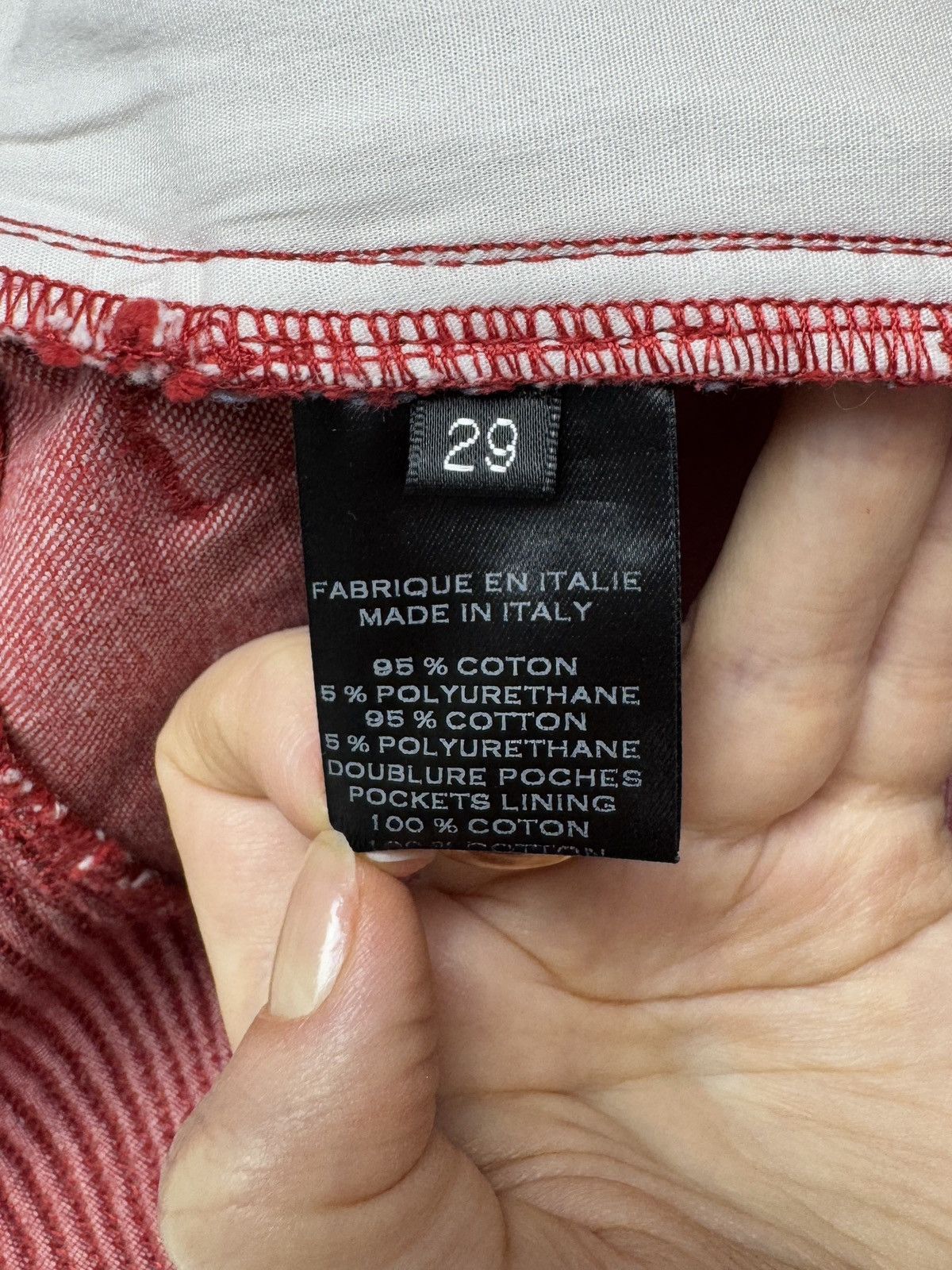 Balmain Balmain 15SS Men's Side Stripe Stretch Biker Red Denim Jeans Size US 29 - 12 Thumbnail