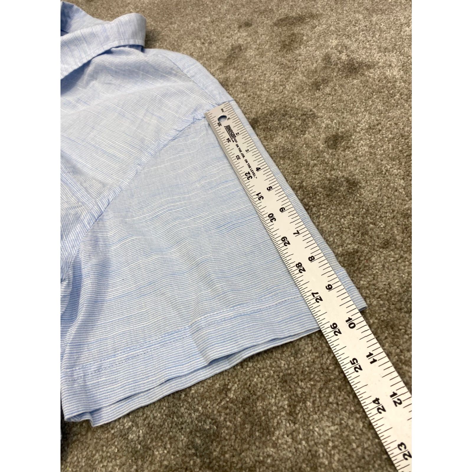 Izod VINTAGE Izod Saltwater Dockside Shirt 2XL Short Sleeve Button Up Blue Striped Men’s Shirt 6599 Size US XXL / EU 58 / 5 - 6 Thumbnail