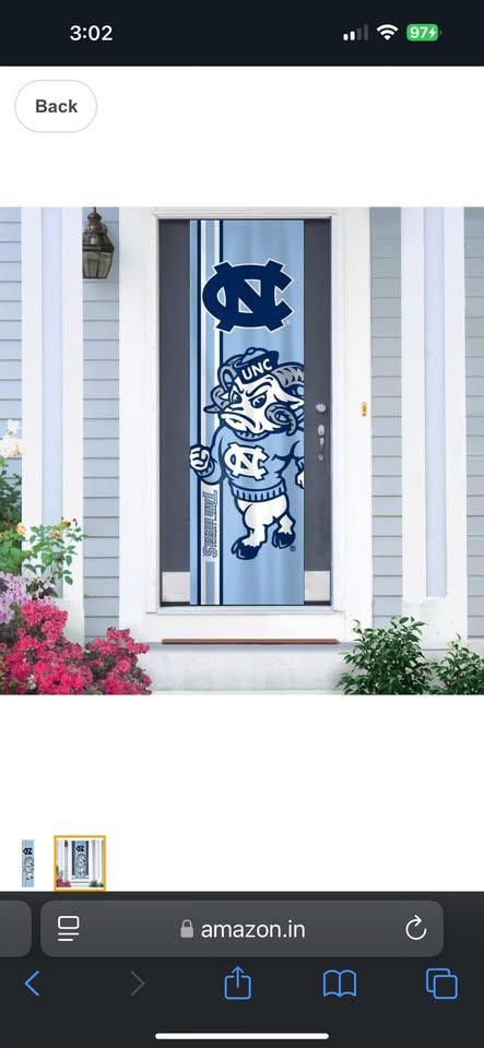 Designer Carolina Tar Heels UNC Door Banner NCAA Size ONE SIZE - 5 Thumbnail