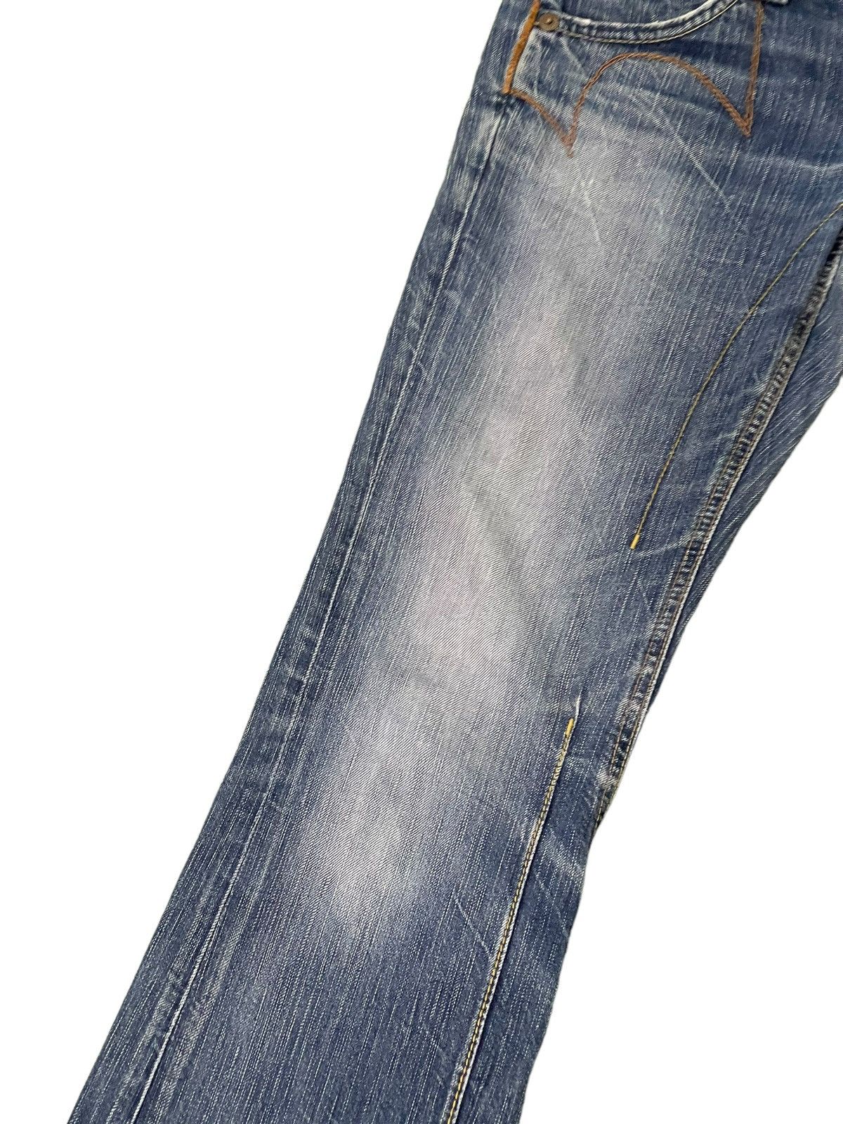 Japanese Brand Flare Jeans Edwin Faded Distres Low Rise Boot Cut 8🟦7 Size US 30 / EU 46 - 6 Thumbnail