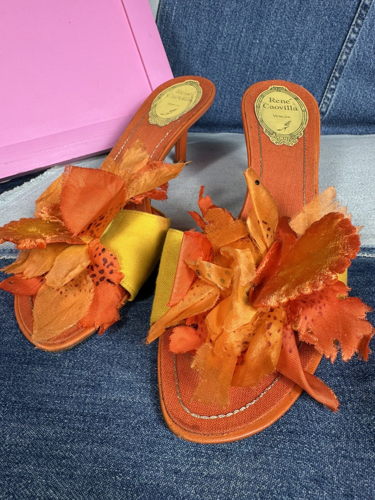 Rene Caovilla Vintage Rene Caovilla Open Pumps Heels Flowers Decoration Size US 8 / IT 38 - 13 Thumbnail