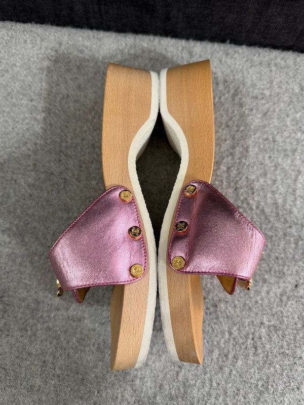 Celine Celine Paris x Dr. School Wooden Clog Mules Leather 36 Size US 6 / IT 36 - 6 Thumbnail