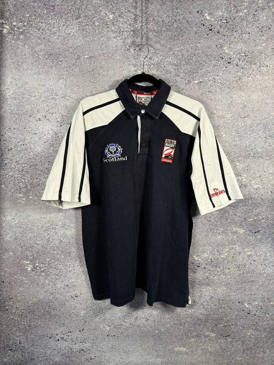 Vintage Matchworn Vintage Scotland Dubai Rugby #7 Jersey Large Size US L / EU 52-54 / 3 - 1 Thumbnail