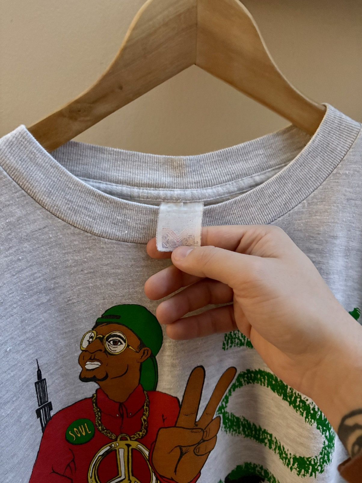 Rap Tees Yo! Homeboys VTG early 90s heather grey “Peace” t-shirt XL Size US XL / EU 56 / 4 - 2 Thumbnail