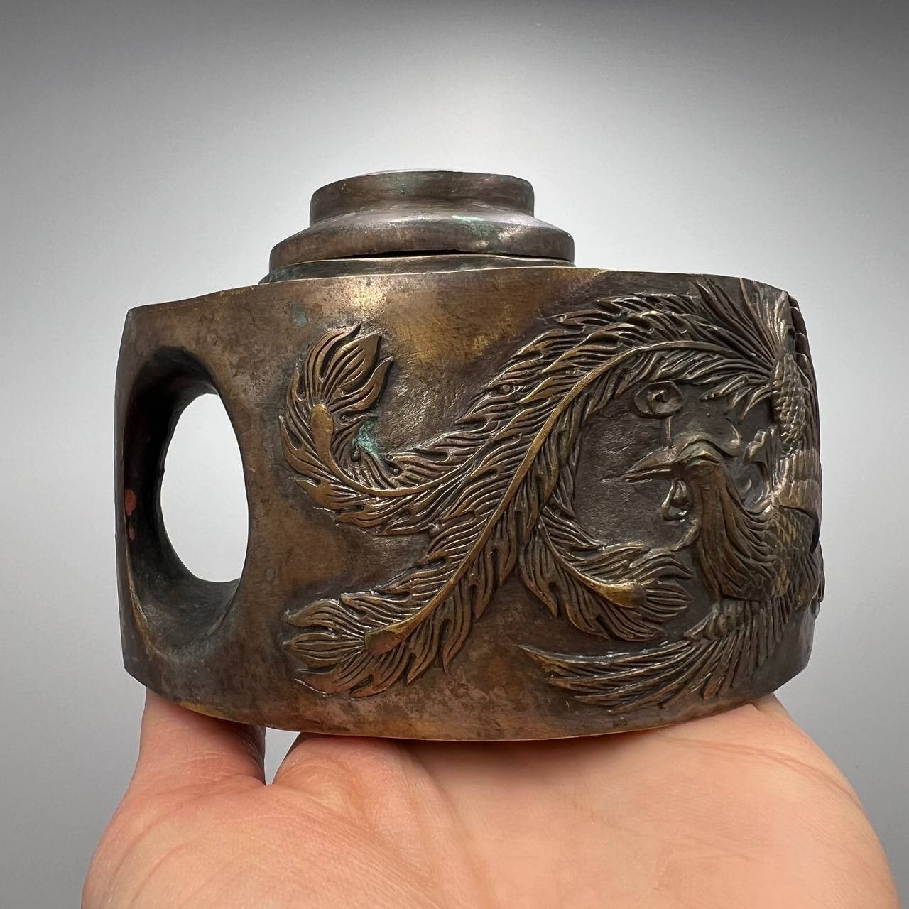 Vintage Yin Yang Antique Chinese Pair Teapot Draggon Phoenix Marked Size ONE SIZE - 3 Thumbnail