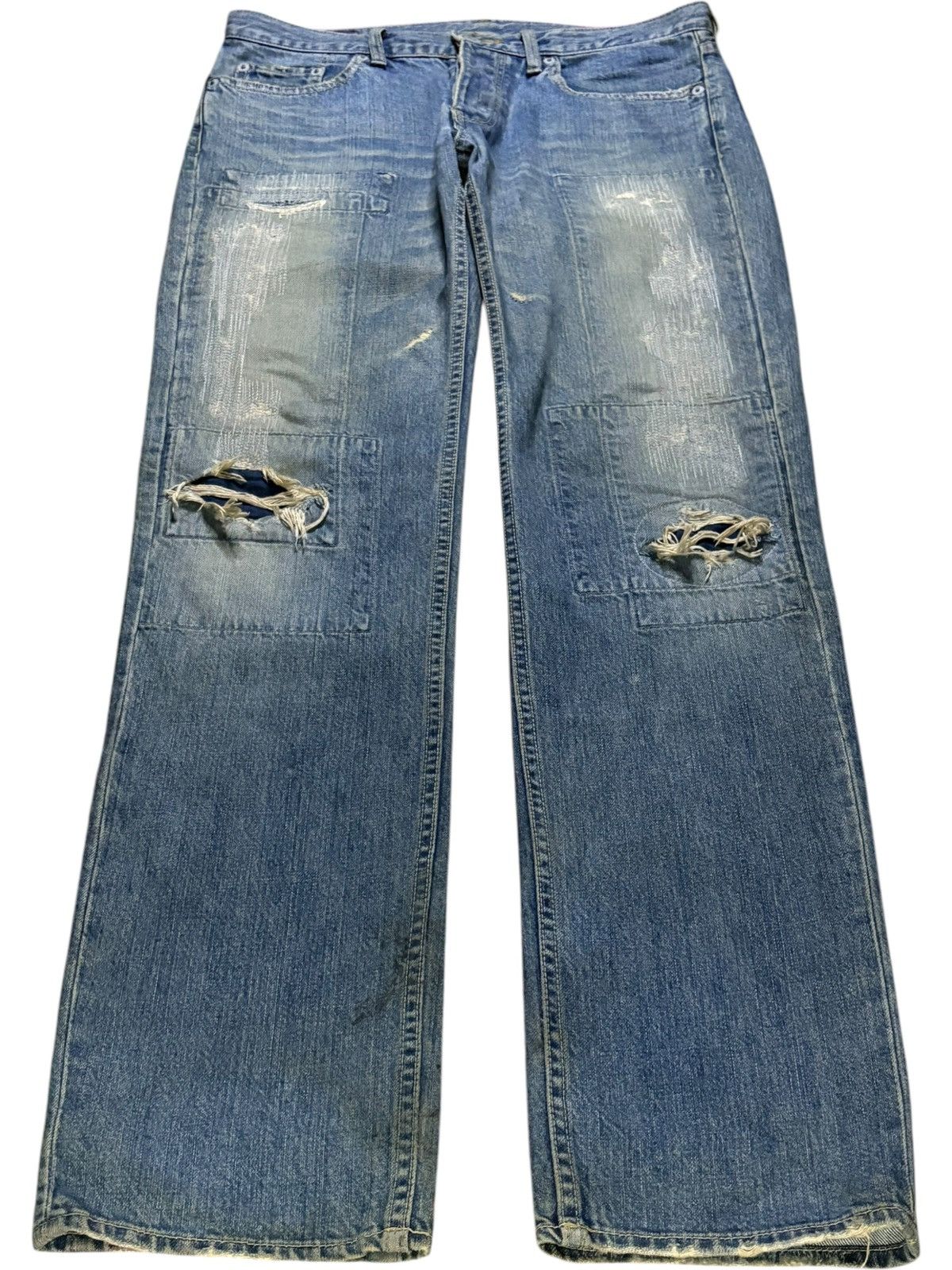 Hysteric Glamour × Japanese Brand Vintage Hysteric Glamour Mud Wash Patched Distressed Jean Size US 33 - 4 Thumbnail
