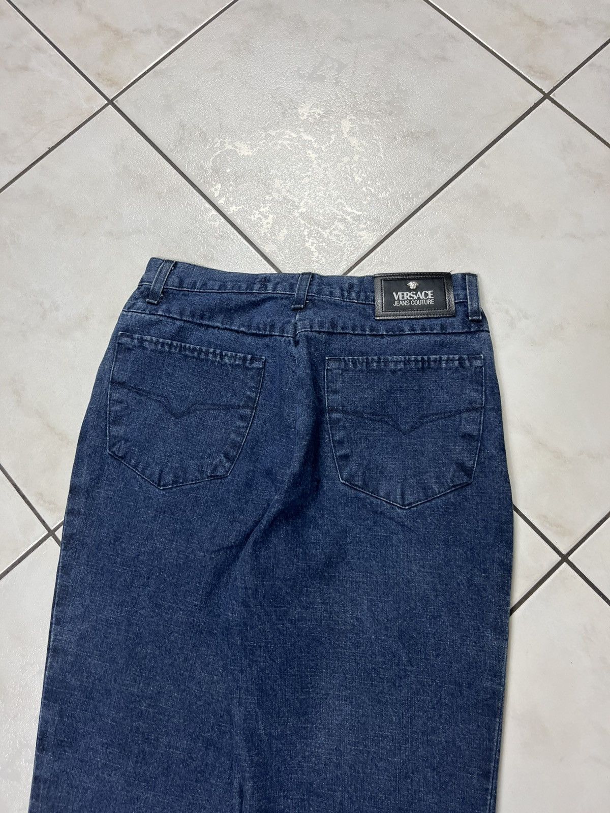 Versace × Versace Jeans Couture × Vintage Vintage Versace Jeans Couture denim pants shiny soaked dip Size 30" / US 8 / IT 44 - 15 Thumbnail