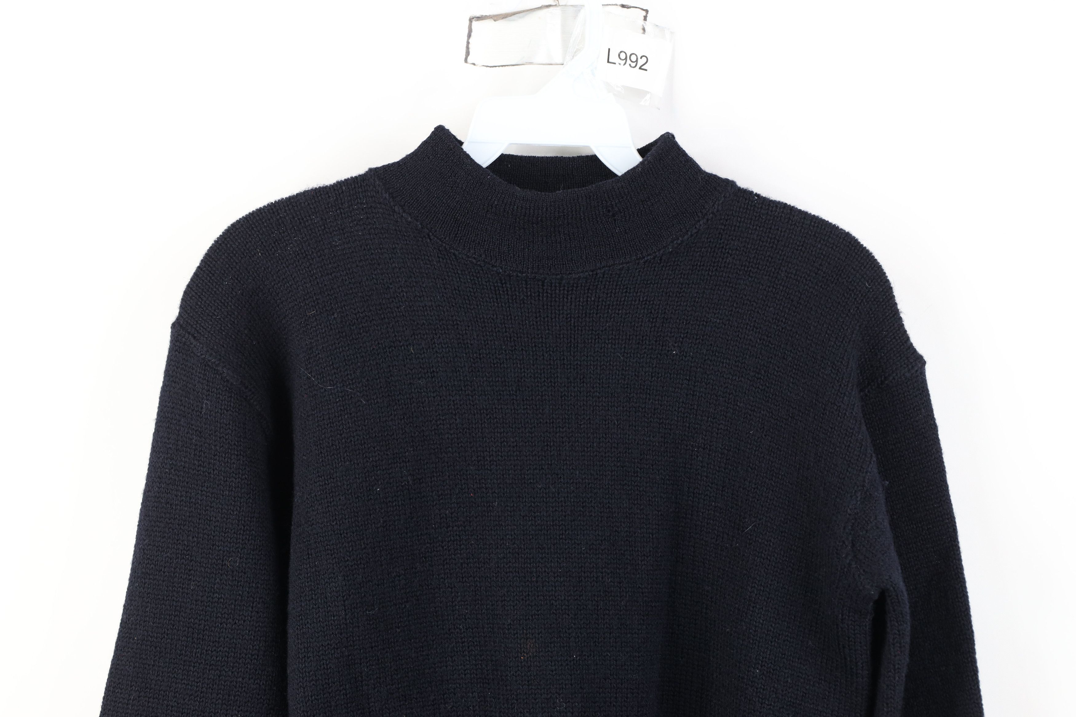 Vintage Vintage 40s US Navy Wool Knit Mock Neck Sweater Blue USA Size US S / EU 44-46 / 1 - 2 Thumbnail