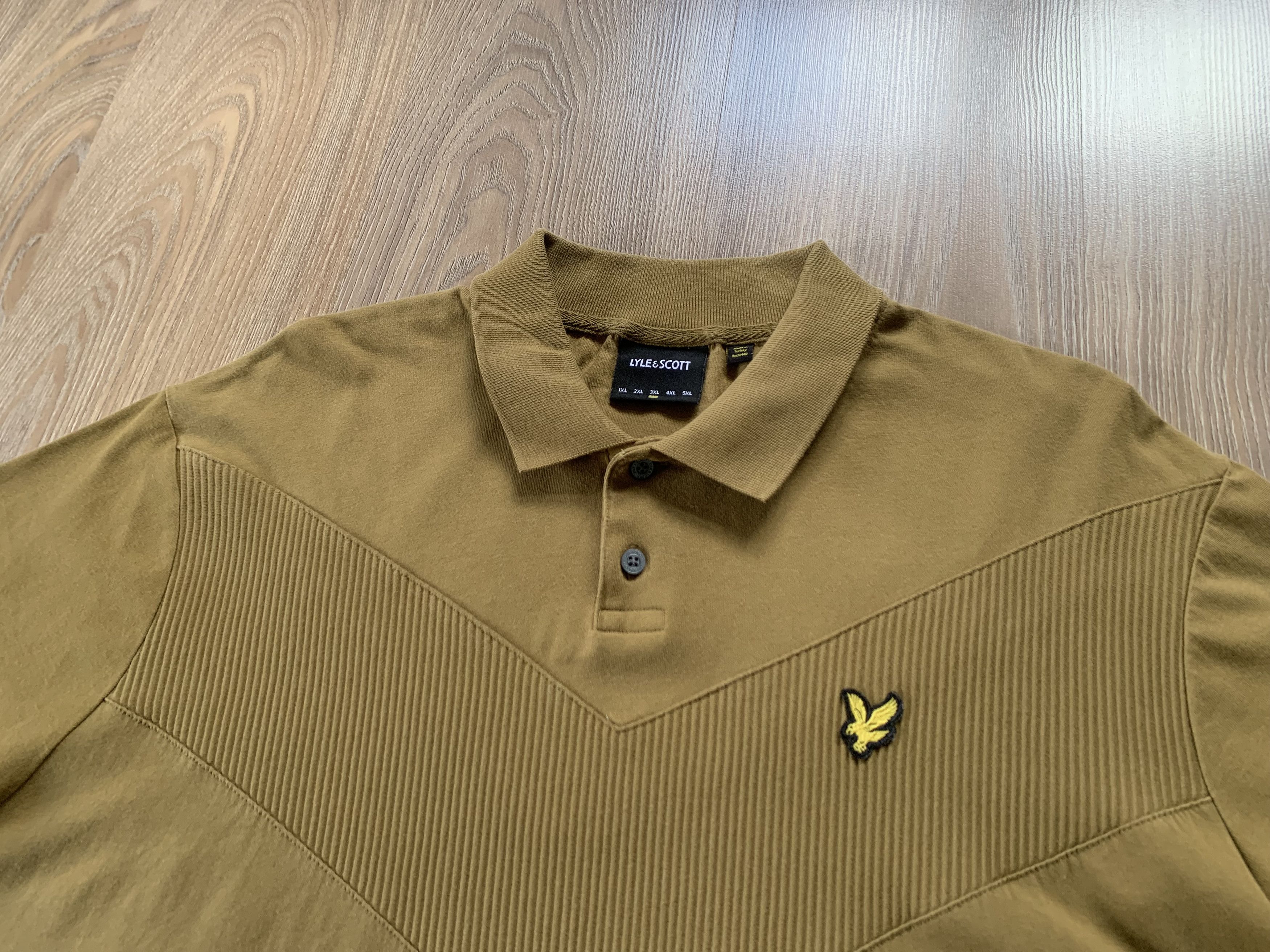Lyle & Scott Lyle & Scott Chevron Khaki Cotton Polo Shirt Size US XXL / EU 58 / 5 - 4 Thumbnail