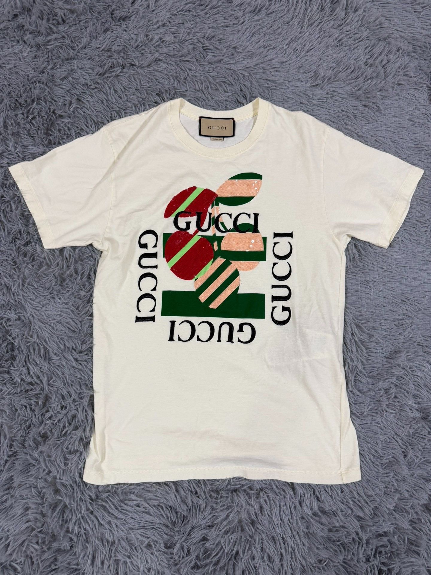 Gucci Gucci Embroidered White T-Shirt XXS Women Size XXS / US 00 / IT 34 - 1 Thumbnail