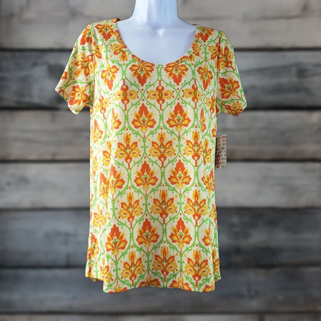 Vintage LuLaRoe Womens Classic T Sz S Yellow Orange Floral Short Sleeve Shirt Womens Shirts T-Shirt Tunic Casual Vintage: No Gender: Womens Size 28" / US 6 / IT 42 - 1 Thumbnail