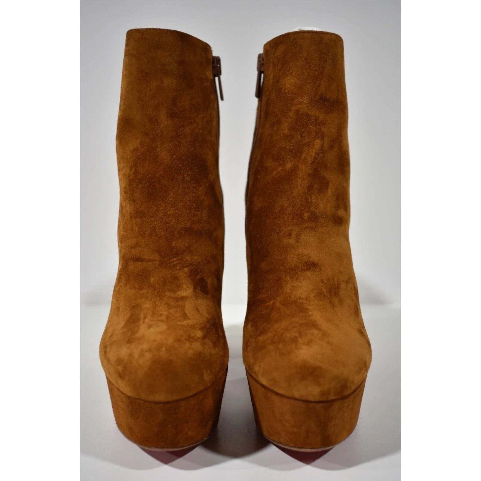 Christian Louboutin Movida Booty 130 Brown Foxy Platform Block Heel Boot 40 Size US 10 / IT 40 - 5 Thumbnail