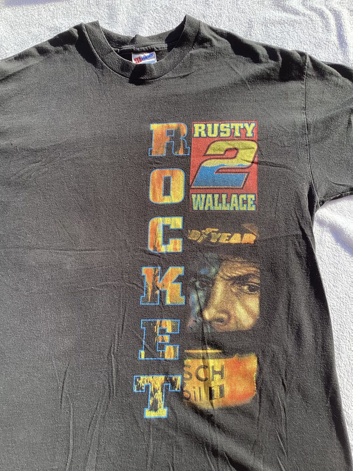 NASCAR Vtg 96 Rusty Wallace rocket Miller NASCAR single stitch tee Size US XL / EU 56 / 4 - 4 Thumbnail