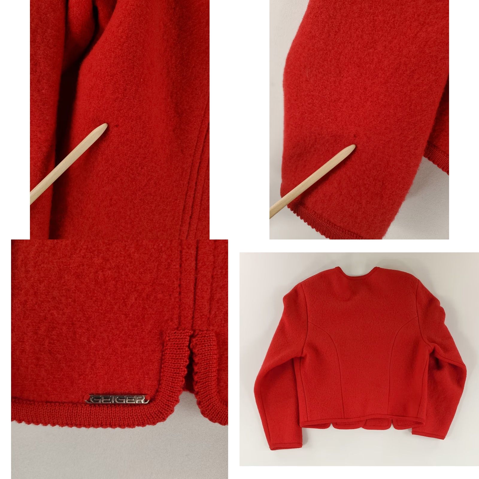 Vintage Geiger Blazer Wool Red Made Austria Button Up Womens EU 44 US 34 Jacket Size M / US 6-8 / IT 42-44 - 8 Thumbnail