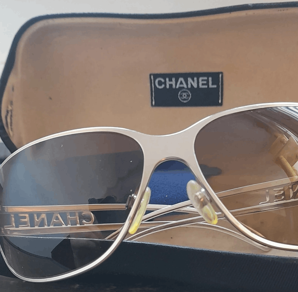 Chanel × Vintage CHANEL Sunglasses Rhinestone Logo Metal Frame Vintage 4149 Size ONE SIZE - 3 Thumbnail