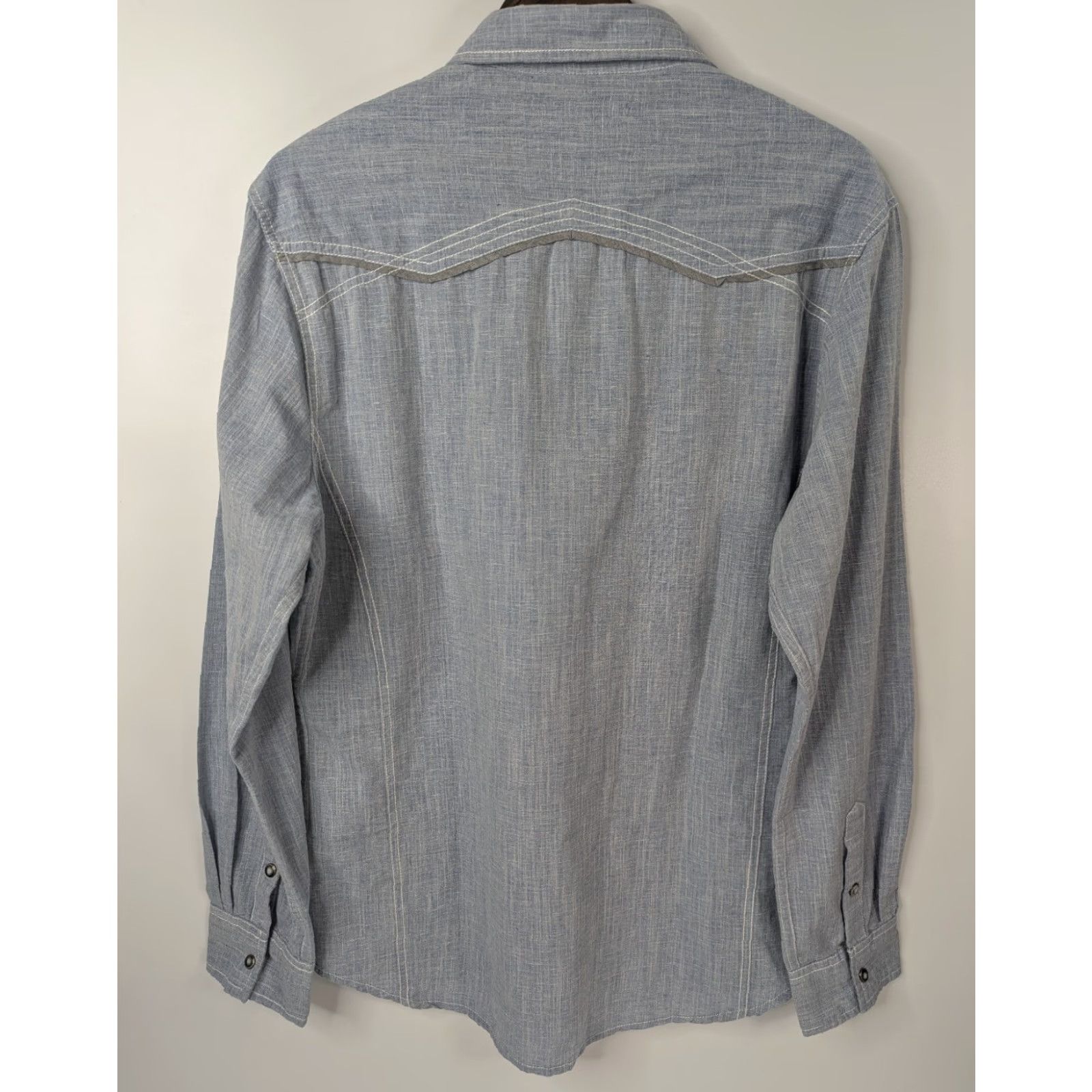 BKE VINTAGE BKE Tailored Fit Chambray Light Blue Cotton Pearl Snap Western Size XL Size US XL / EU 56 / 4 - 4 Thumbnail