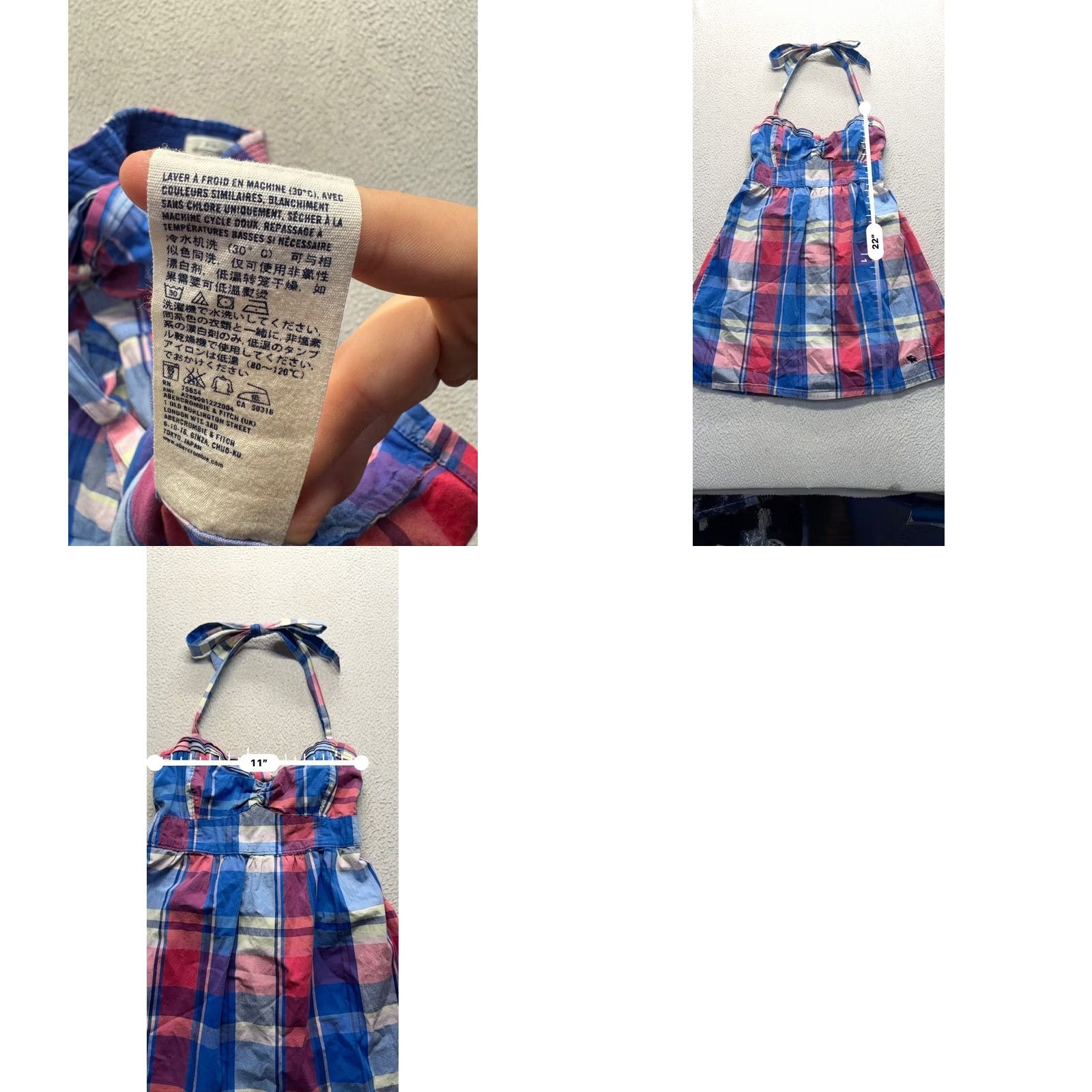 Abercrombie & Fitch Abercrombie & Fitch Dress XL Halter Plaid Multicolor Cotton Sundress Womens XL Short Dress Size XL / US 12-14 / IT 48-50 - 8 Thumbnail