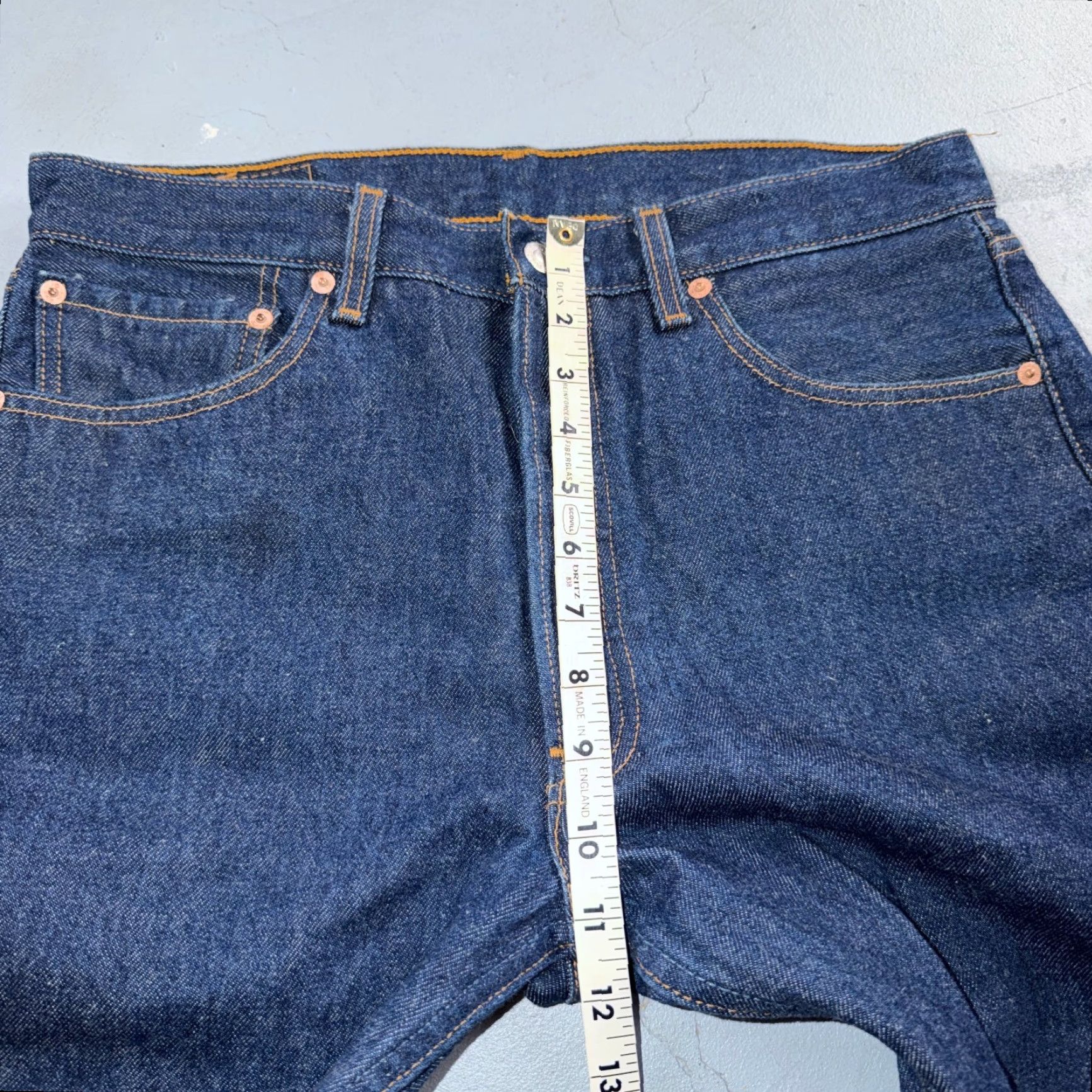 Levi's VINTAGE Levi's 501 Jeans Straight Neat Dark Wash 33x30 Men Regular Blue 90s USA Mens Size US 33 - 7 Thumbnail