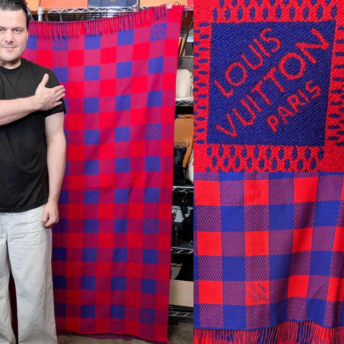 Louis Vuitton LOUIS VUITTON Damier Masai Large Wool Rug Blanket - RARE Size ONE SIZE - 1 Thumbnail