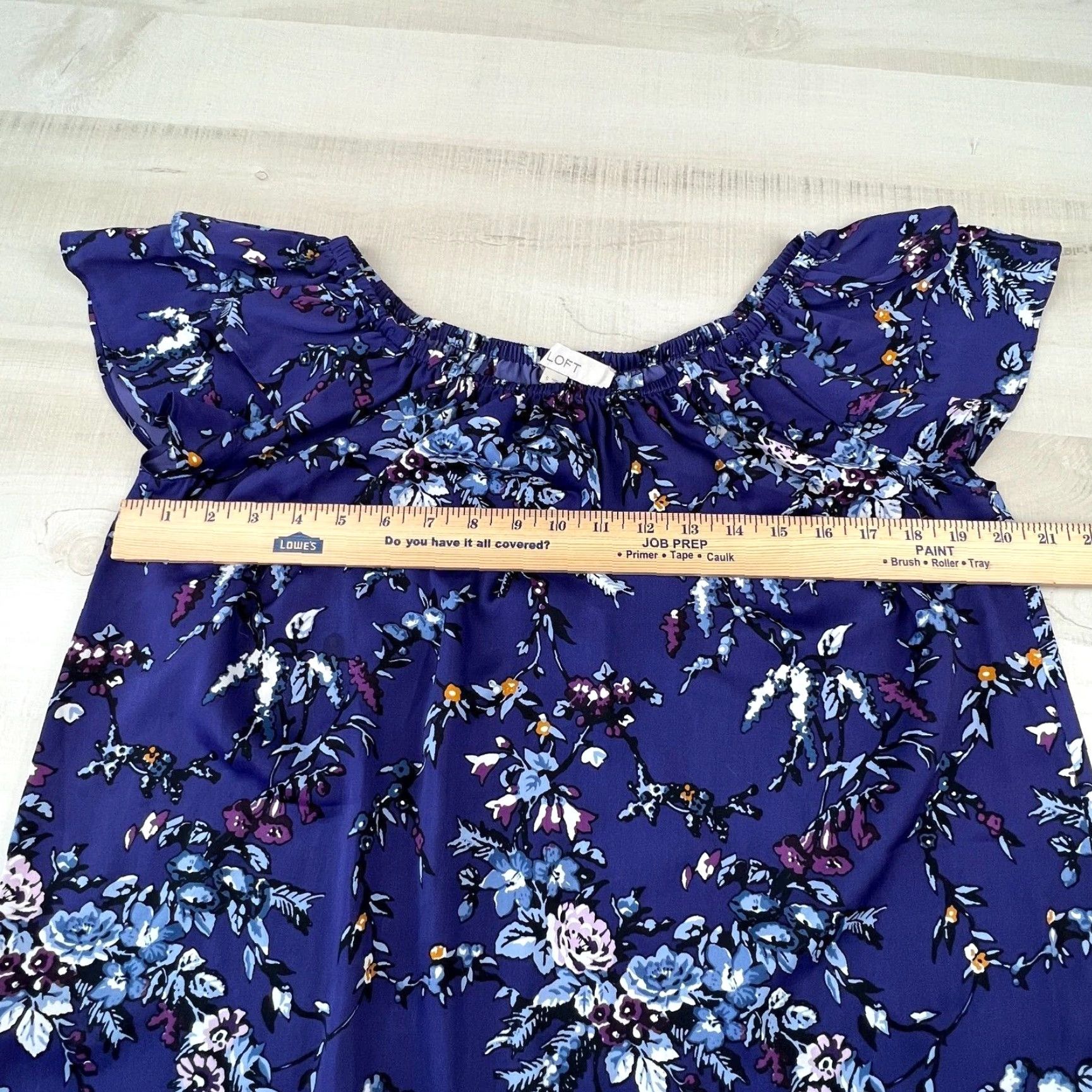 Loft LOFT Womens Off Shoulder Blouse Small Purple Floral Flowy Top Size S / US 4 / IT 40 - 6 Thumbnail