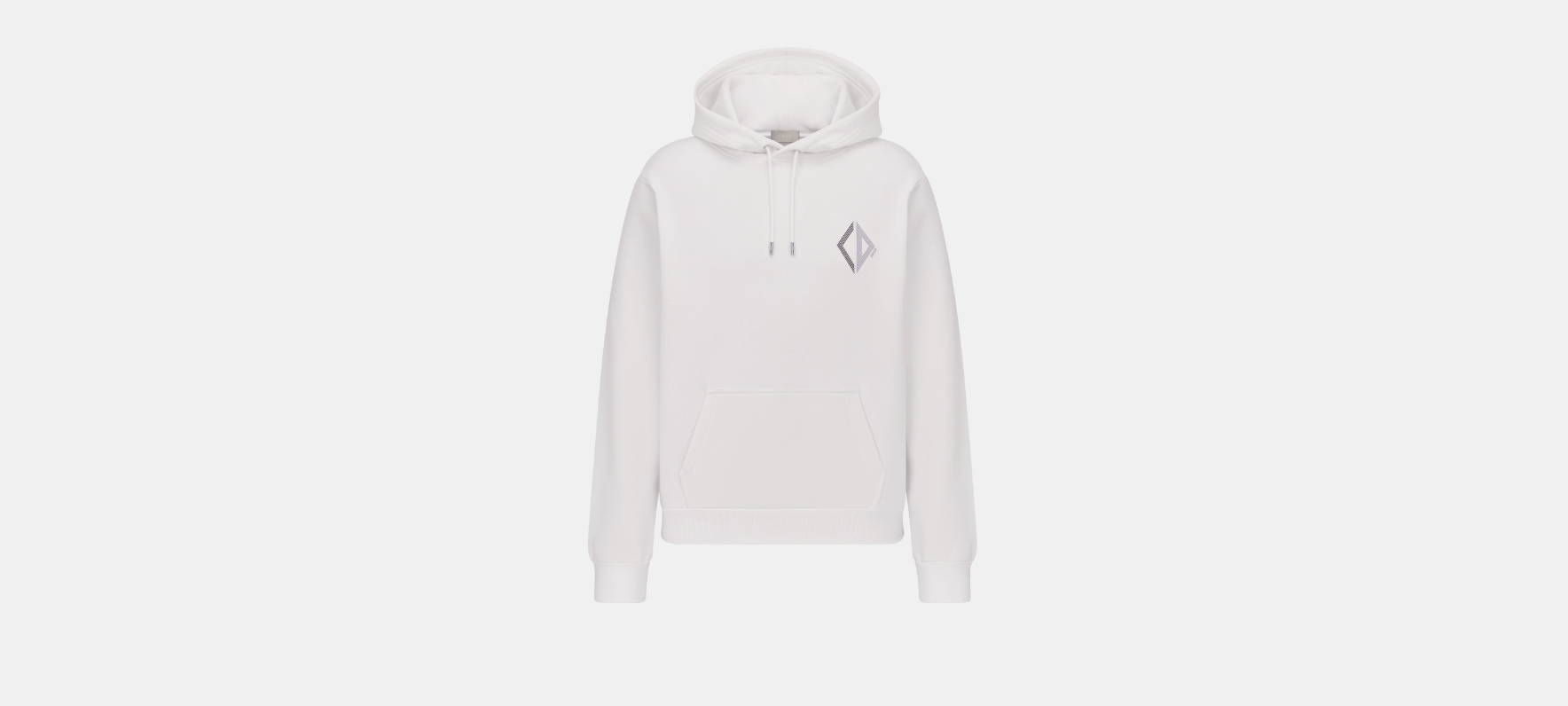 o1w1db10624 Diamond Hooded Sweatshirt in White