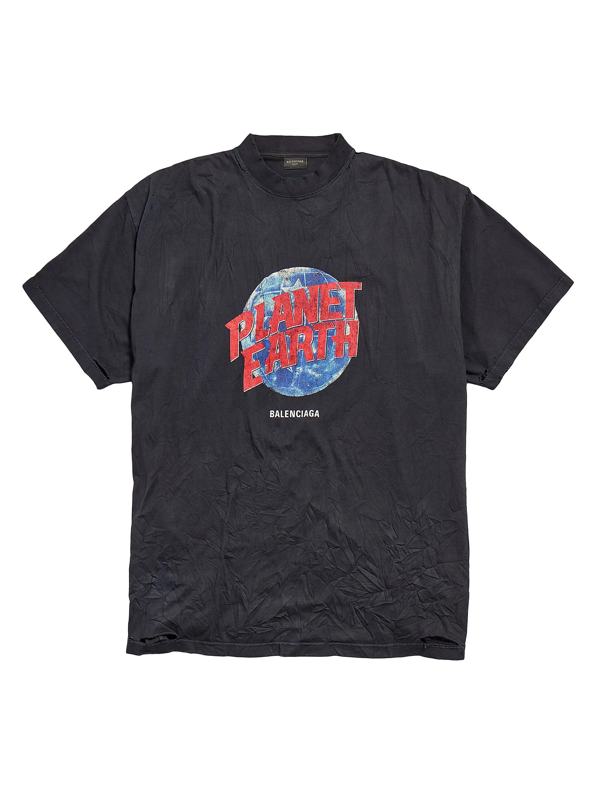 Balenciaga o1w1db10326 Planet Earth T-Shirt Oversized in Black Size US M / EU 48-50 / 2 - 1 Thumbnail