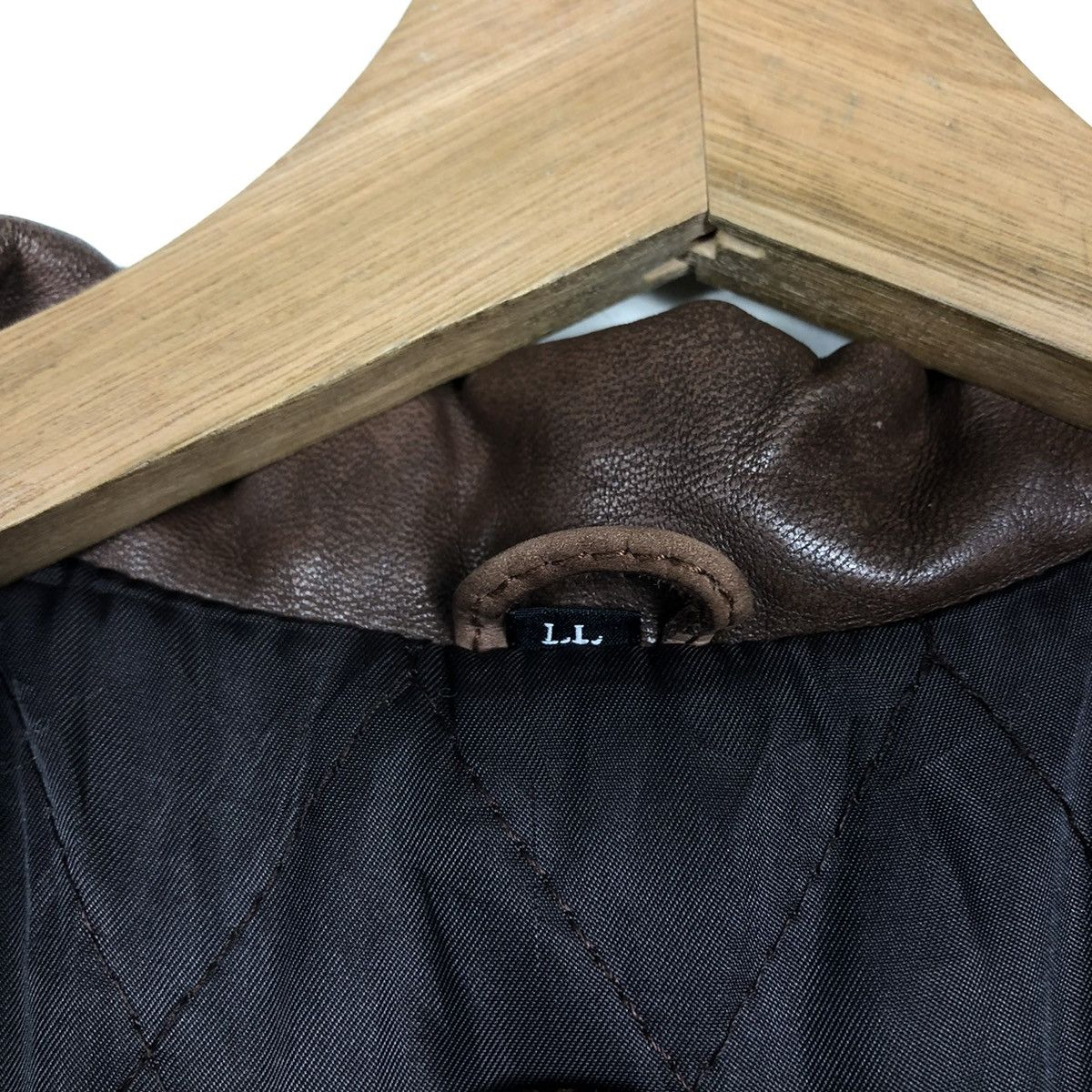 Vintage 📌 WOOL CHORE LEATHER COLLAR JACKET BLUE EFORST ISSEY MIYAKE Size US M / EU 48-50 / 2 - 21 Thumbnail