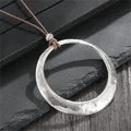 Other Silver Color Round Metal Pendant Necklaces Size ONE SIZE - 1 Thumbnail