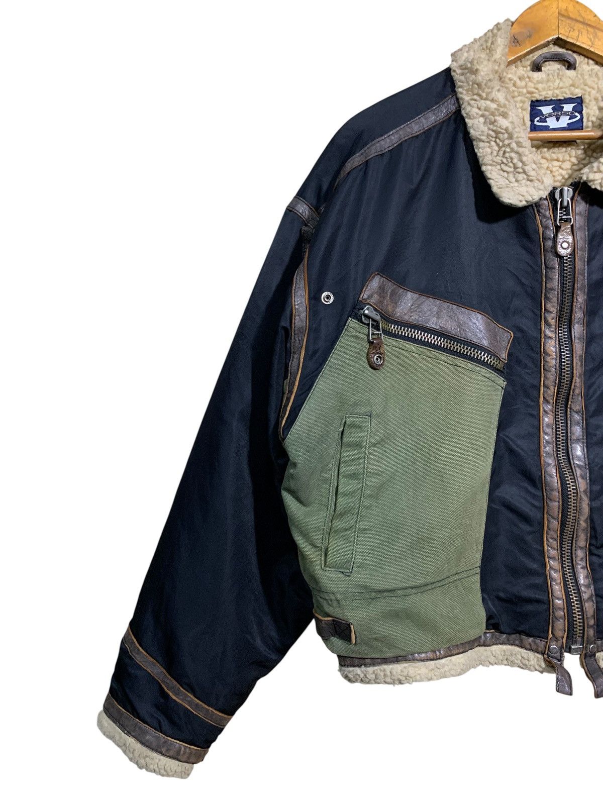 Japanese Brand 🔥VERSO SPLIT CANVAS/LEATHER SHERPA JACKETS Size US L / EU 52-54 / 3 - 2 Thumbnail