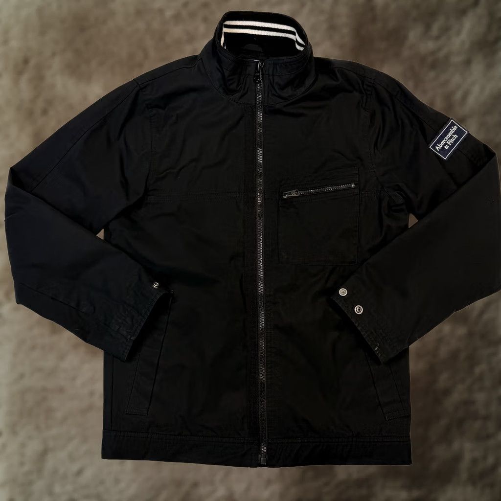 Abercrombie & Fitch Abercrombie & Fitch Jacket Mens XS Black Cotton Lined Windbreaker Zip Pockets Size US XS / EU 42 / 0 - 1 Thumbnail