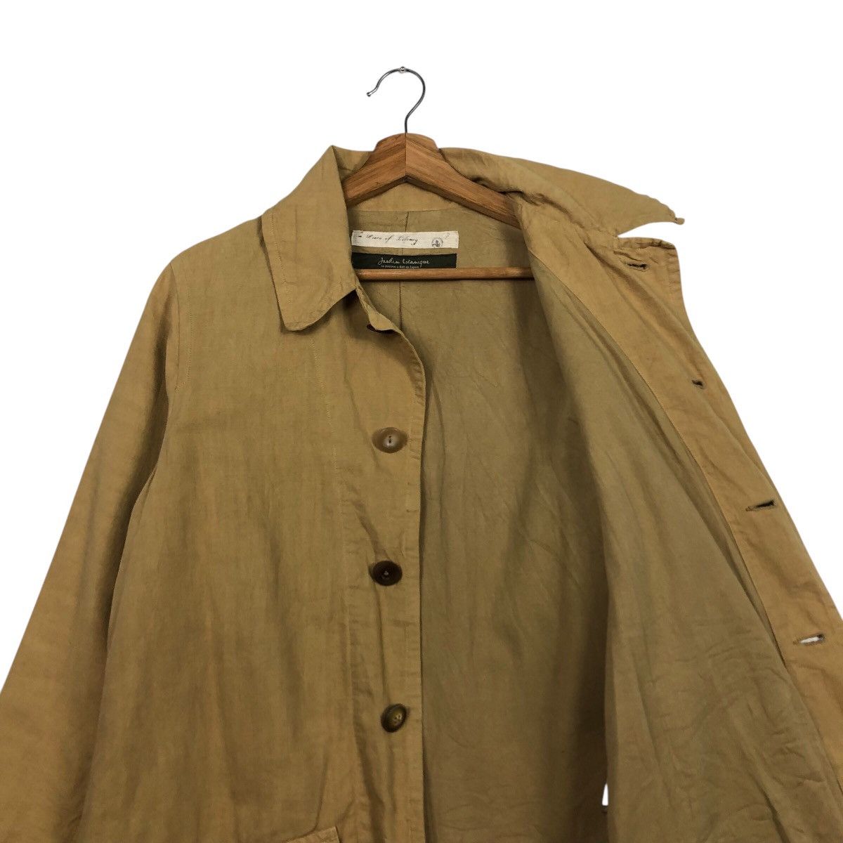 Japanese Brand Rare Jardin Botanique Japanese Artisan Linen Mac Coat Size US M / EU 48-50 / 2 - 14 Thumbnail