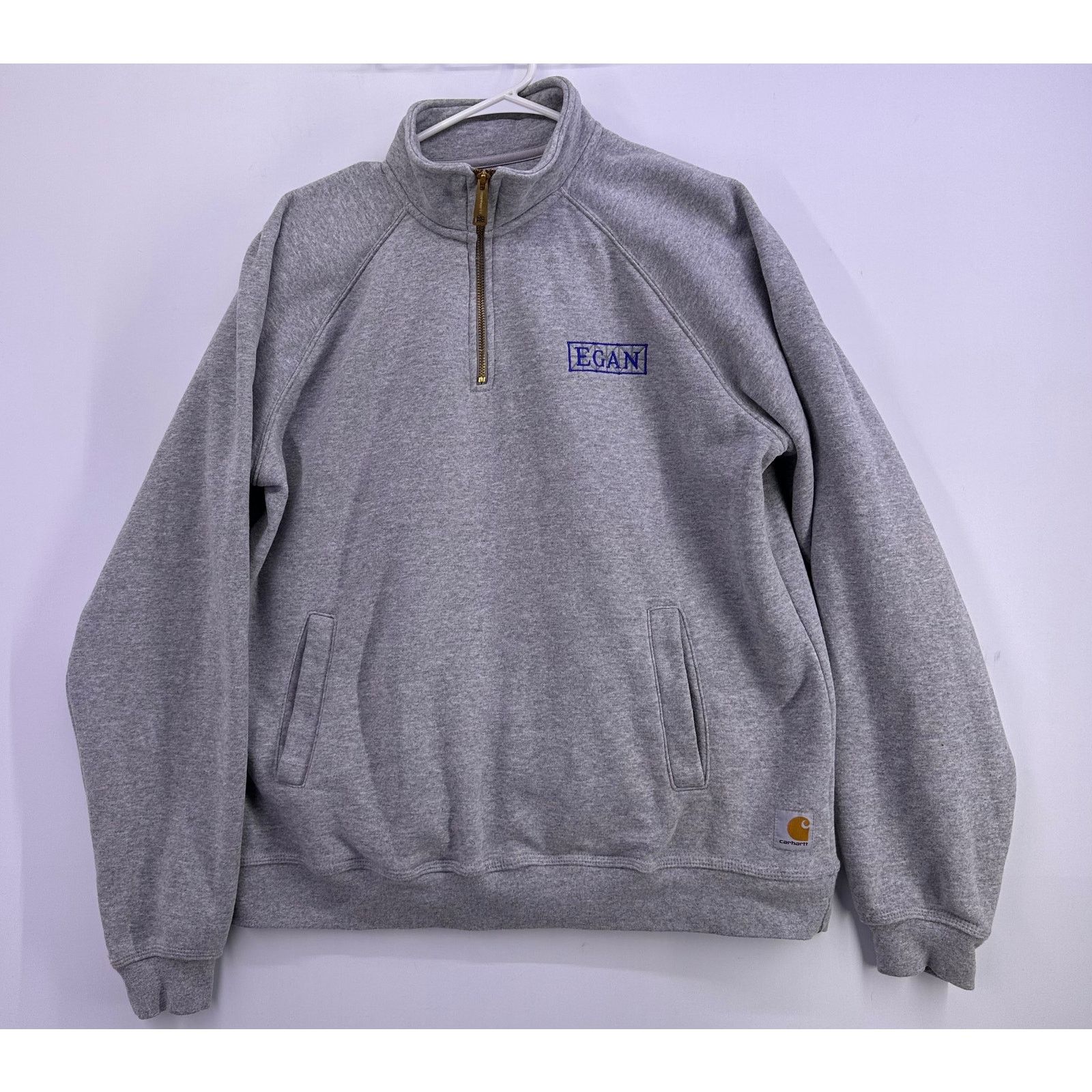Carhartt Carhartt Gray 1/4 Zipper Thick Crewneck Sweater Size Large Size US L / EU 52-54 / 3 - 2 Thumbnail