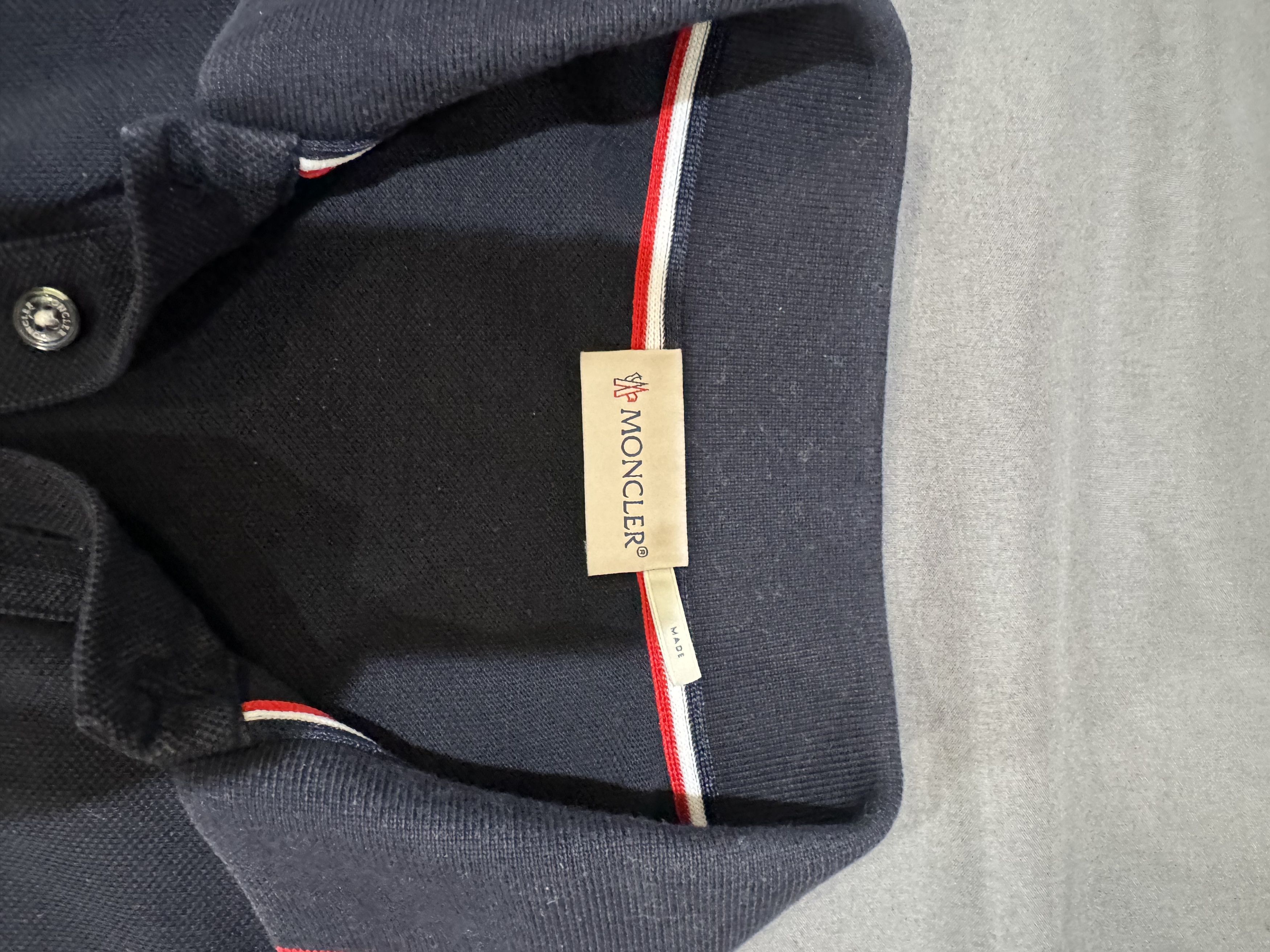 Moncler Moncler Navy Stripe Long-Sleeved Polo Shirt Size US M / EU 48-50 / 2 - 3 Thumbnail