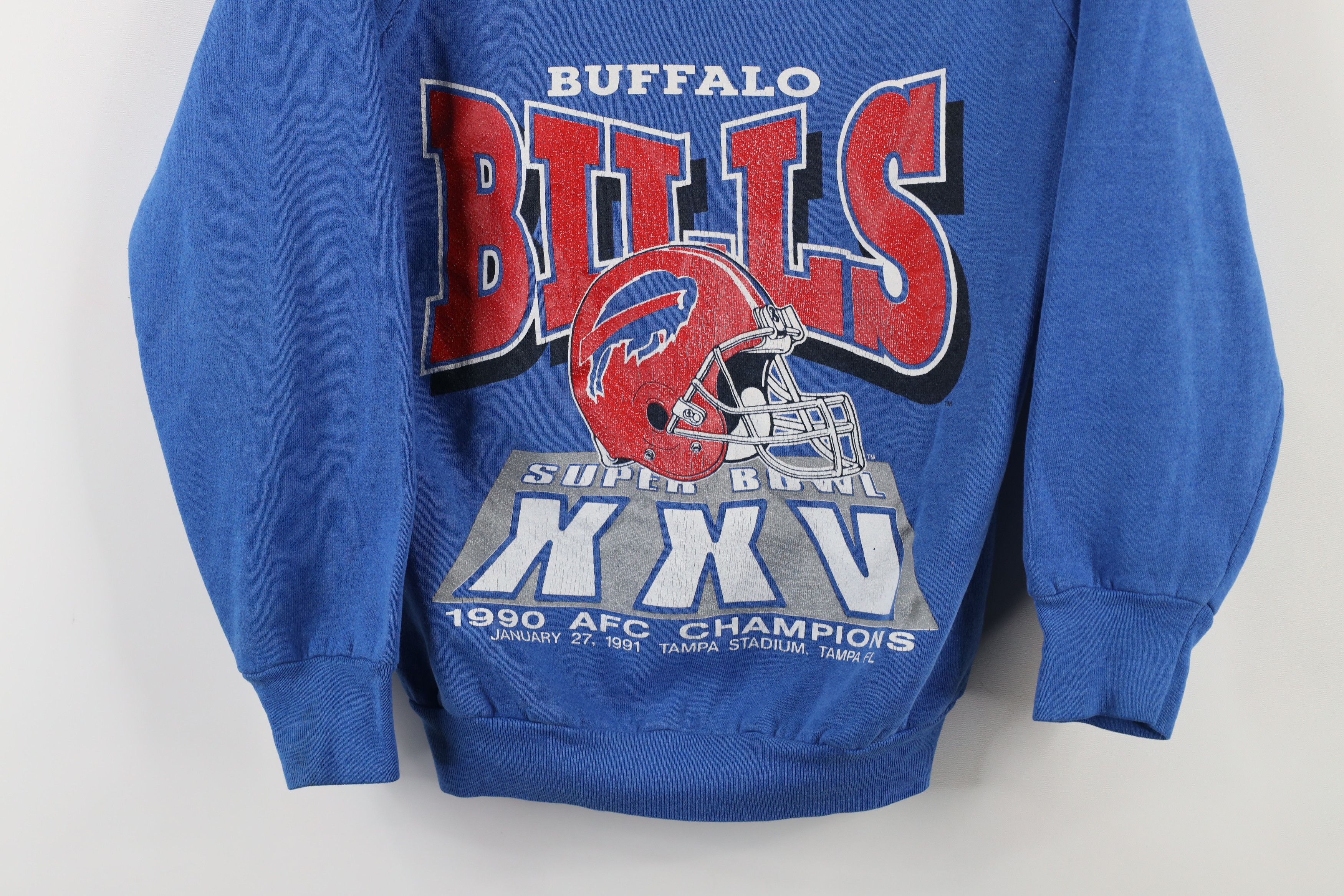 Vintage Vintage 90s Bowl XXV Buffalo Bills Football Sweatshirt Blue Size US S / EU 44-46 / 1 - 3 Thumbnail