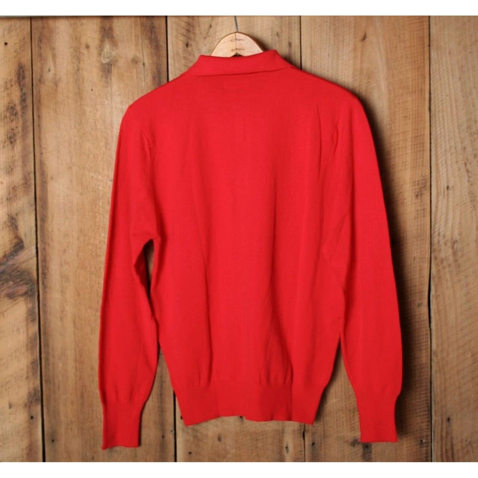 Vintage VINTAGE Marshall Field's & Co Bright Red Nylon Tycora Yarn Polo Shirt Mens M Red Nylon Pullover 90s Size US M / EU 48-50 / 2 - 2 Thumbnail