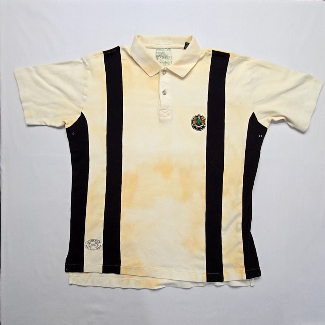 Vintage Vintage Polo Team Polo L Distressed Striped Beige Shirt Size US L / EU 52-54 / 3 - 1 Thumbnail