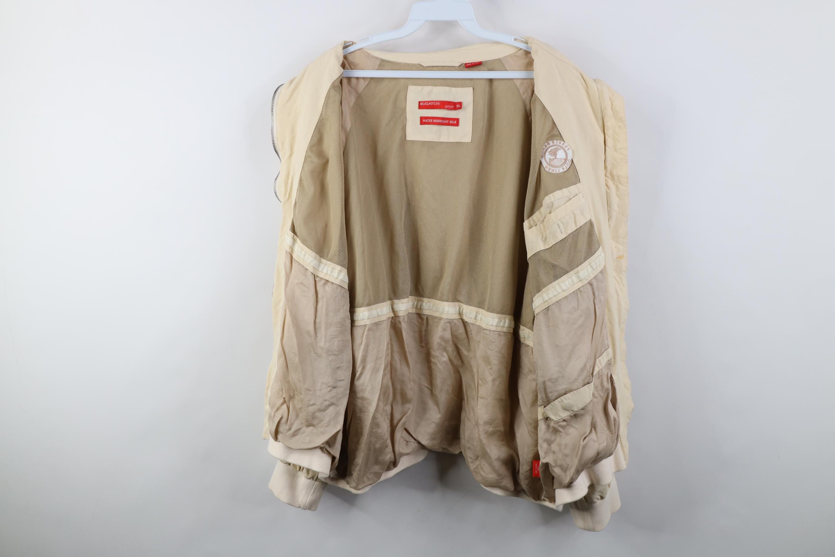 Vintage Vintage Bugatchi Uomo Resistant Silk Pebble Bomber Jacket Size US XL / EU 56 / 4 - 13 Thumbnail