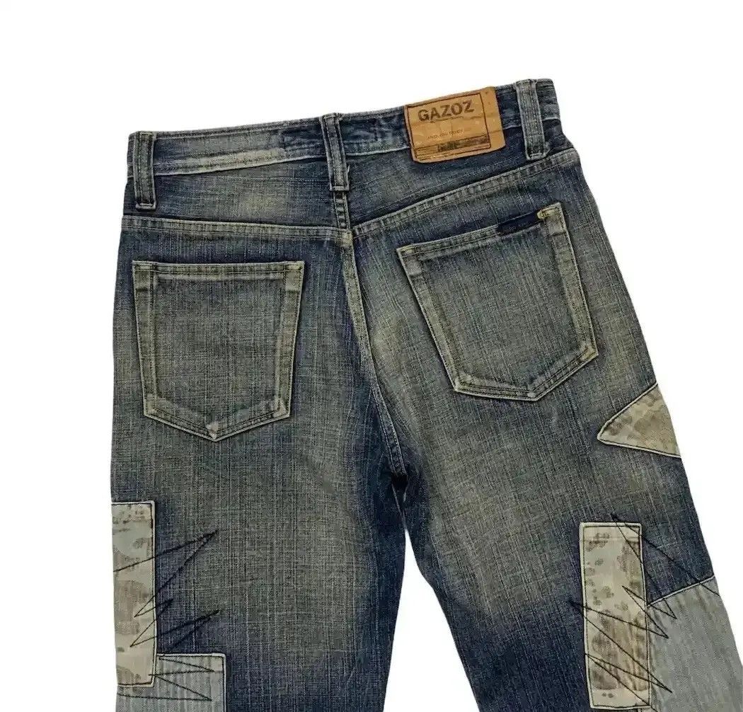 If Six Was Nine W29 L32🔥VINTAGE GAZOZ JEANS PATCHWORK VERY RARE DENIM PANTS Size US 29 - 7 Thumbnail