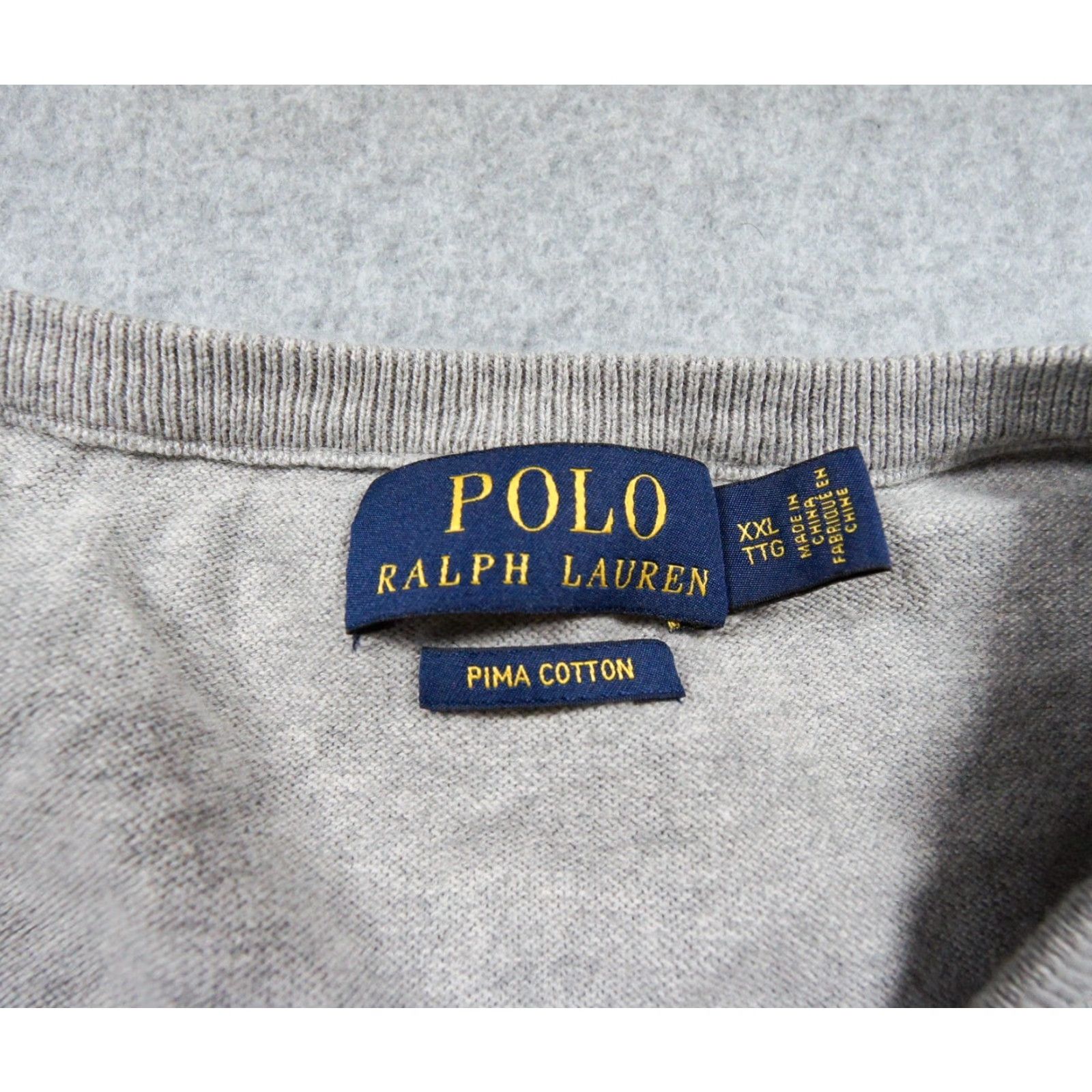 Polo Ralph Lauren Polo Ralph Lauren Sweater Mens 2XL XXL Gray Vneck Pima Cotton Pullover Preppy Size US XXL / EU 58 / 5 - 6 Thumbnail
