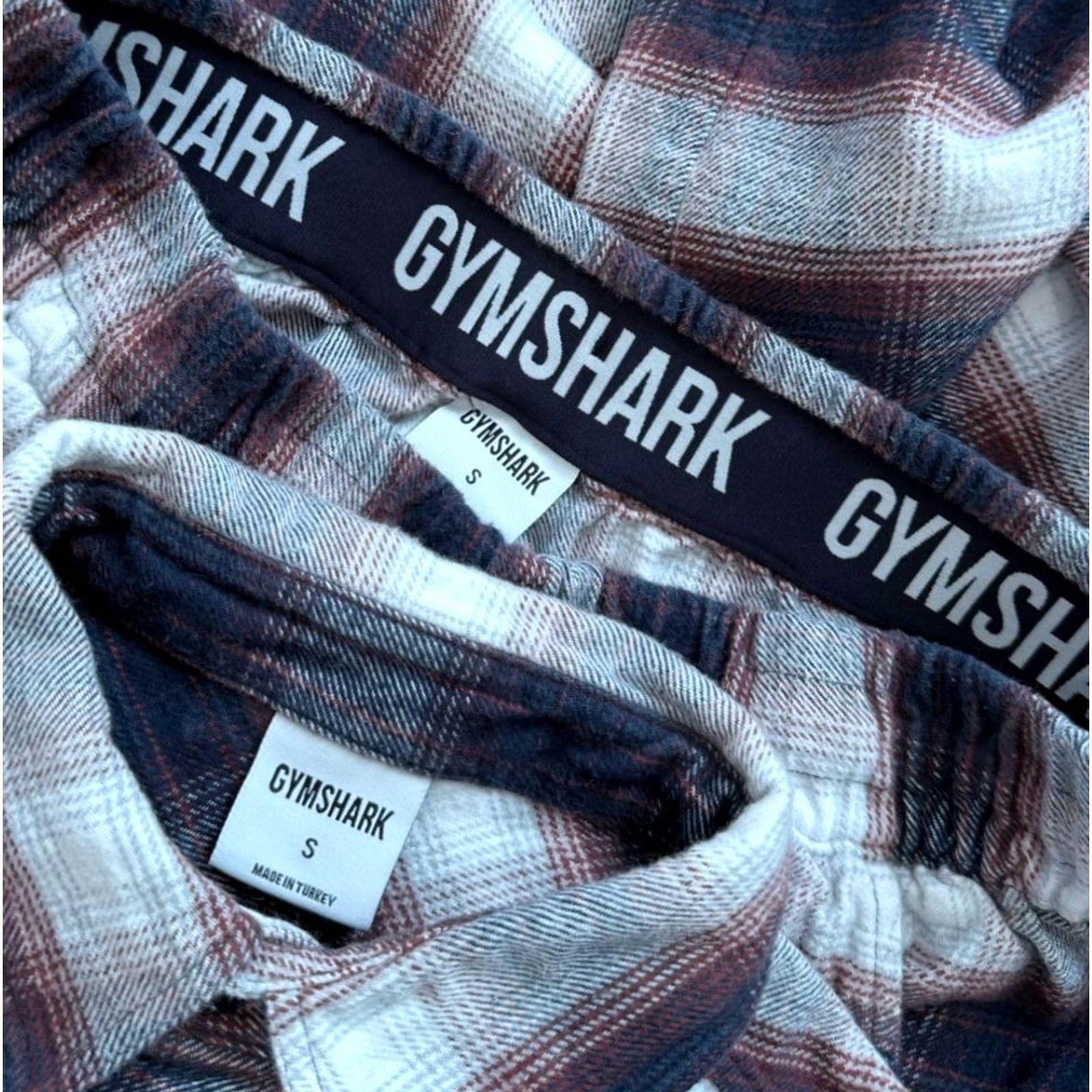 Gymshark Gymshark Men’s S Flannel & Pants Set Plaid Matching Gym 2-Piece Jogger Activewear Athleisure Set Mens Size US 29 - 3 Thumbnail