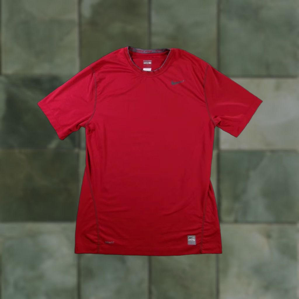 Nike Nike Pro Shirt Mens M Red Short Sleeve Dri Fit Compression Training Athletic Top Size US M / EU 48-50 / 2 - 1 Thumbnail