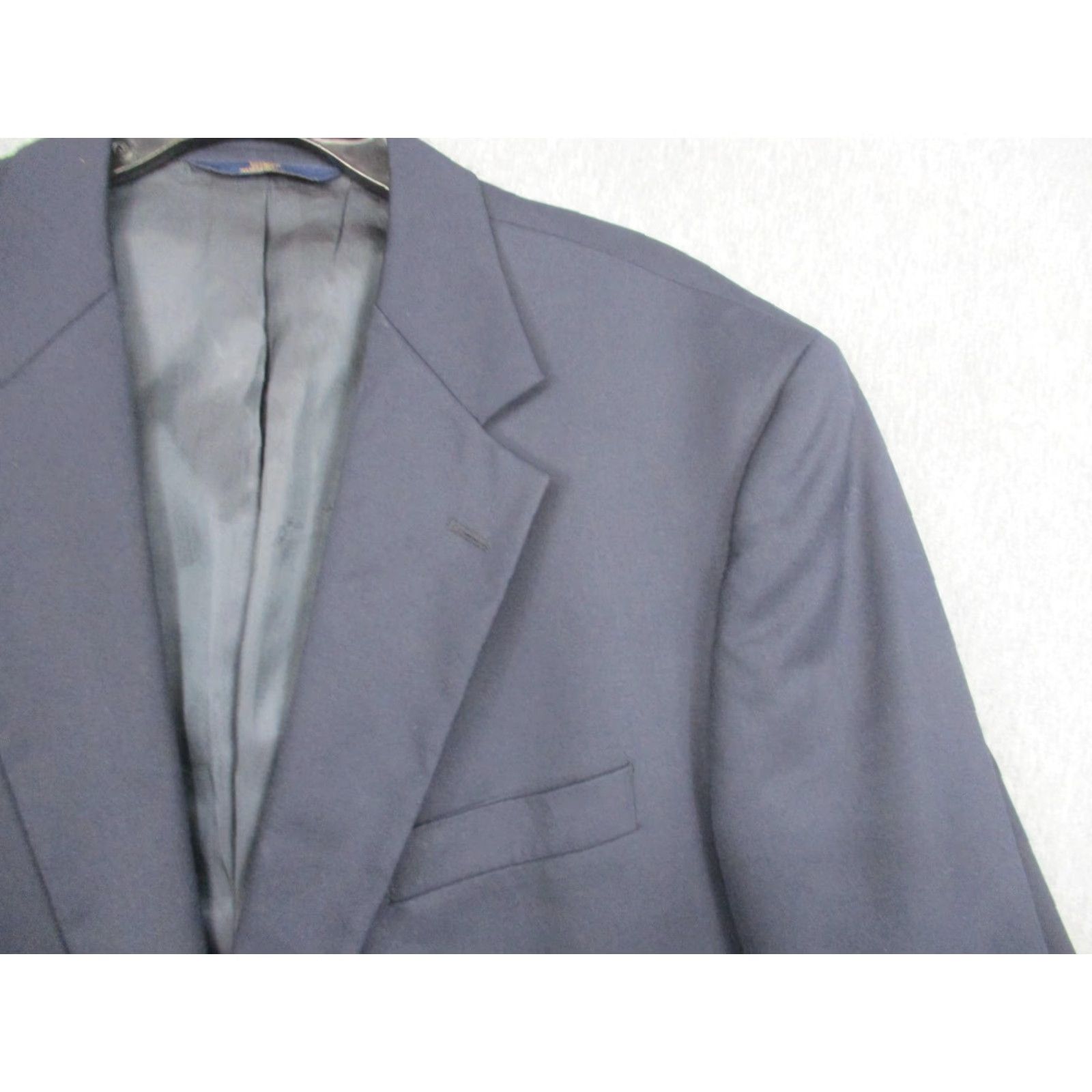 Brooks Brothers VINTAGE Brooks Brothers Blazer Mens 46 Long Wool Blue Notch Lapel 2 Button Classic Jacket - 346 Style Size 46R - 3 Thumbnail