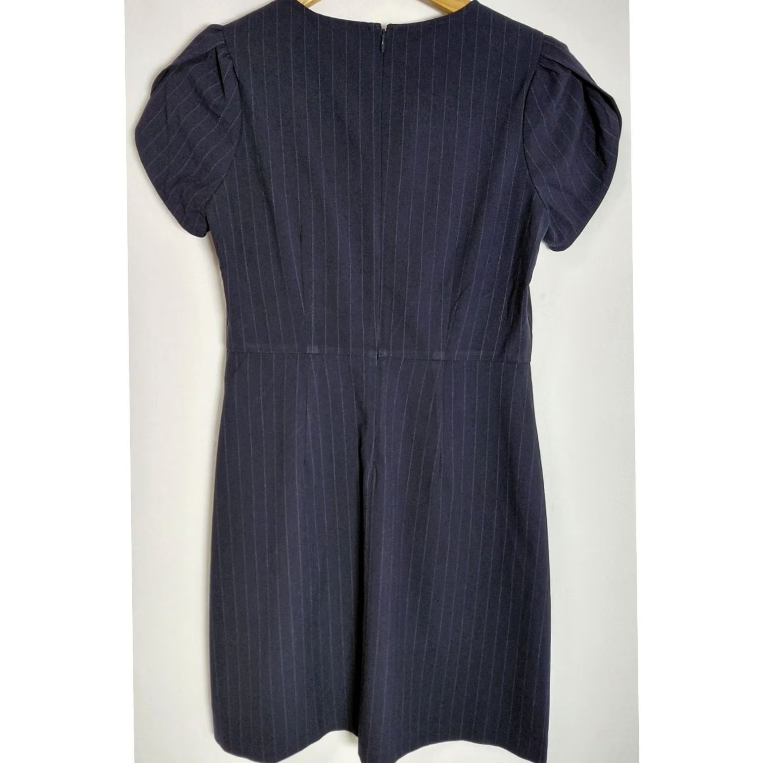 Vintage LOFT PETITES Dress Womens 2P Navy Petite Striped Knit Short Sleeve Women Size Size 26" / US 2 / IT 38 - 2 Thumbnail