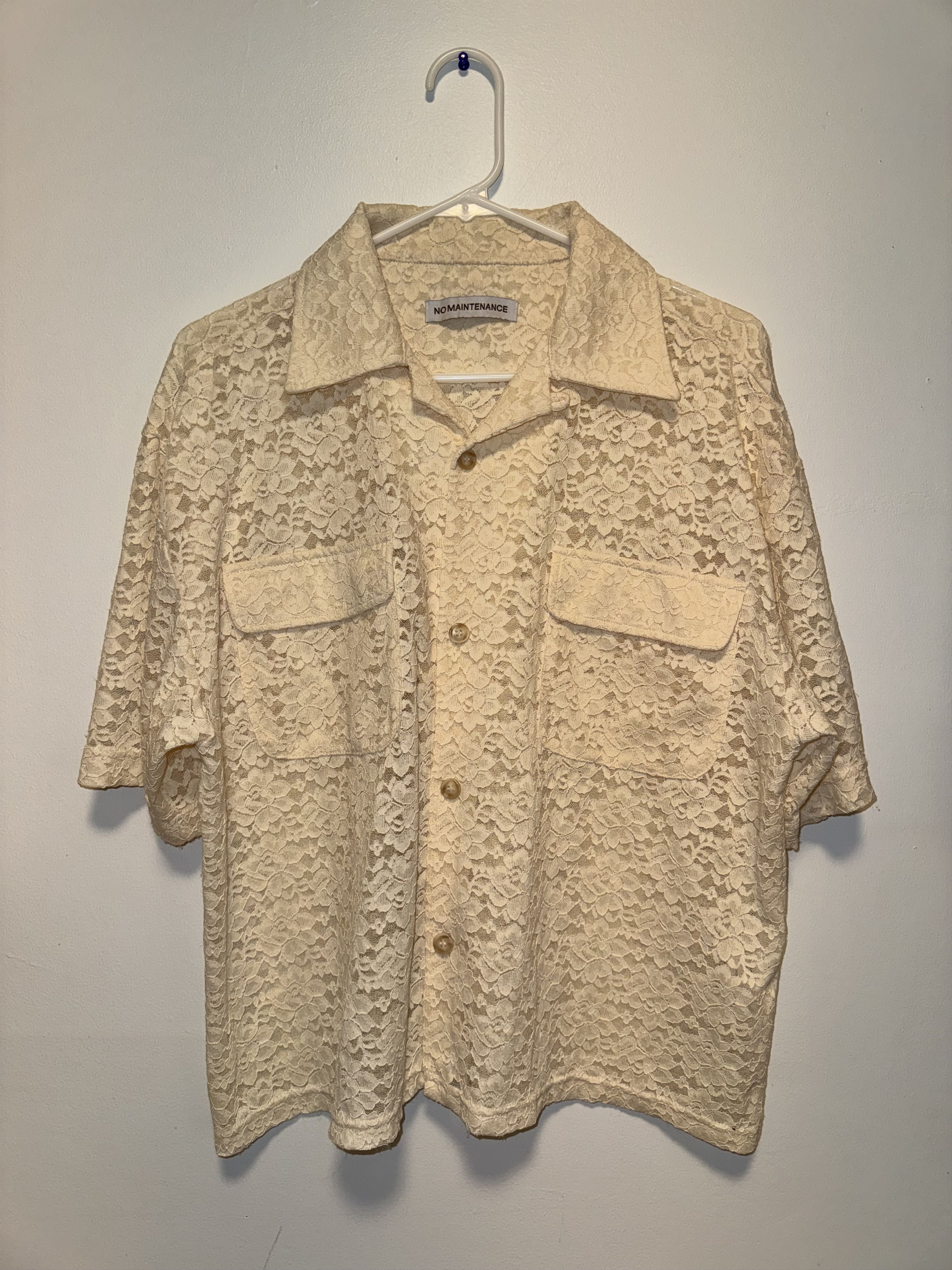 No Maintenance Lacy S/S button down