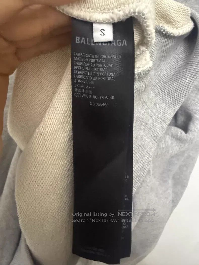 Balenciaga Balenciaga Gray Embroidered Big Logo Sweatshirt Size US S / EU 44-46 / 1 - 4 Thumbnail