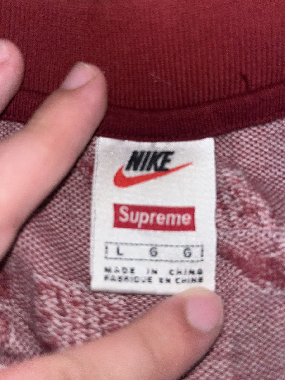 Nike × Supreme Supreme Nike Jacquard Polo Burgundy Red Size US L / EU 52-54 / 3 - 4 Thumbnail
