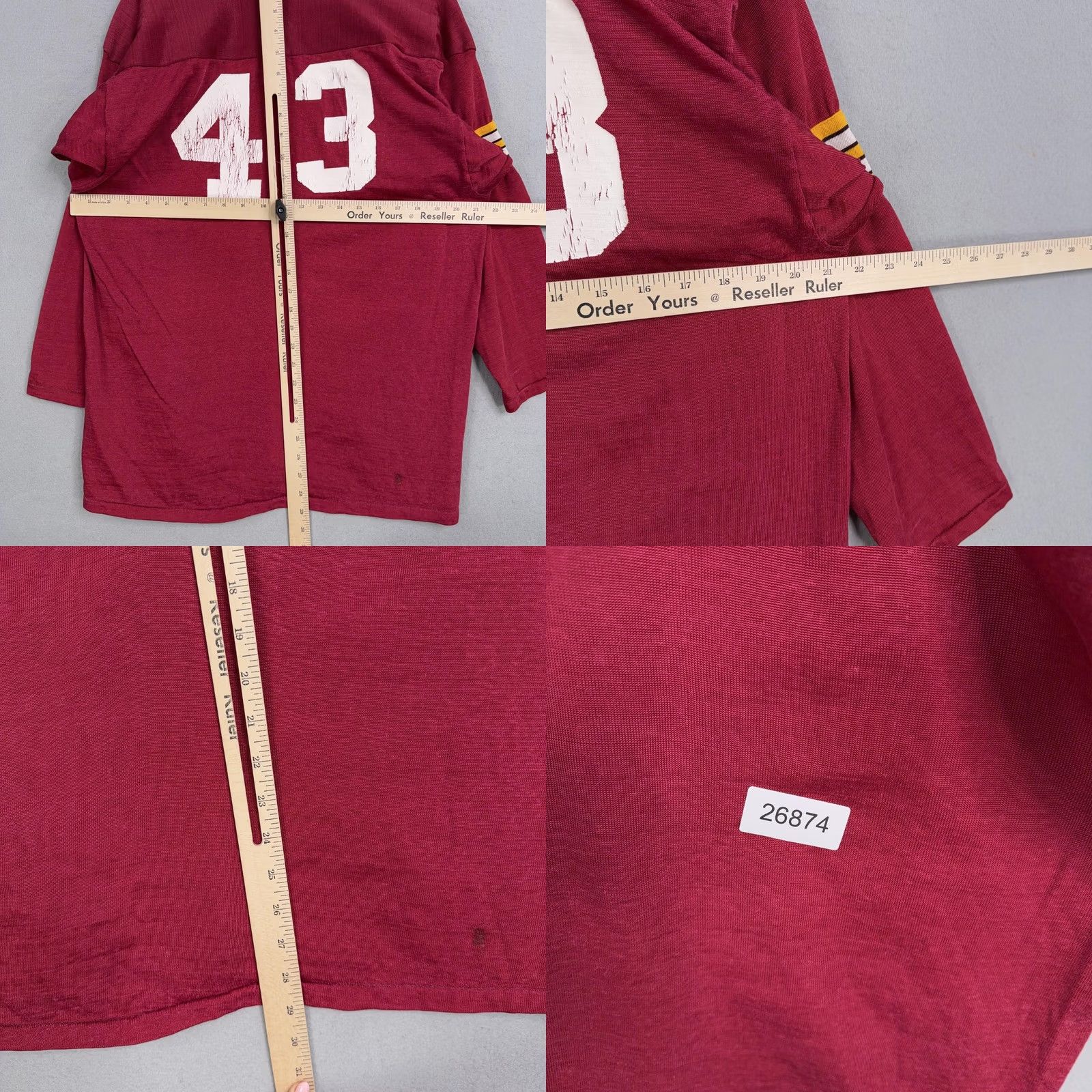 Vintage VINTAGE Empire Football Jersey 3/4 Sleeve Mens Large Red USA Union Made Size US L / EU 52-54 / 3 - 8 Thumbnail