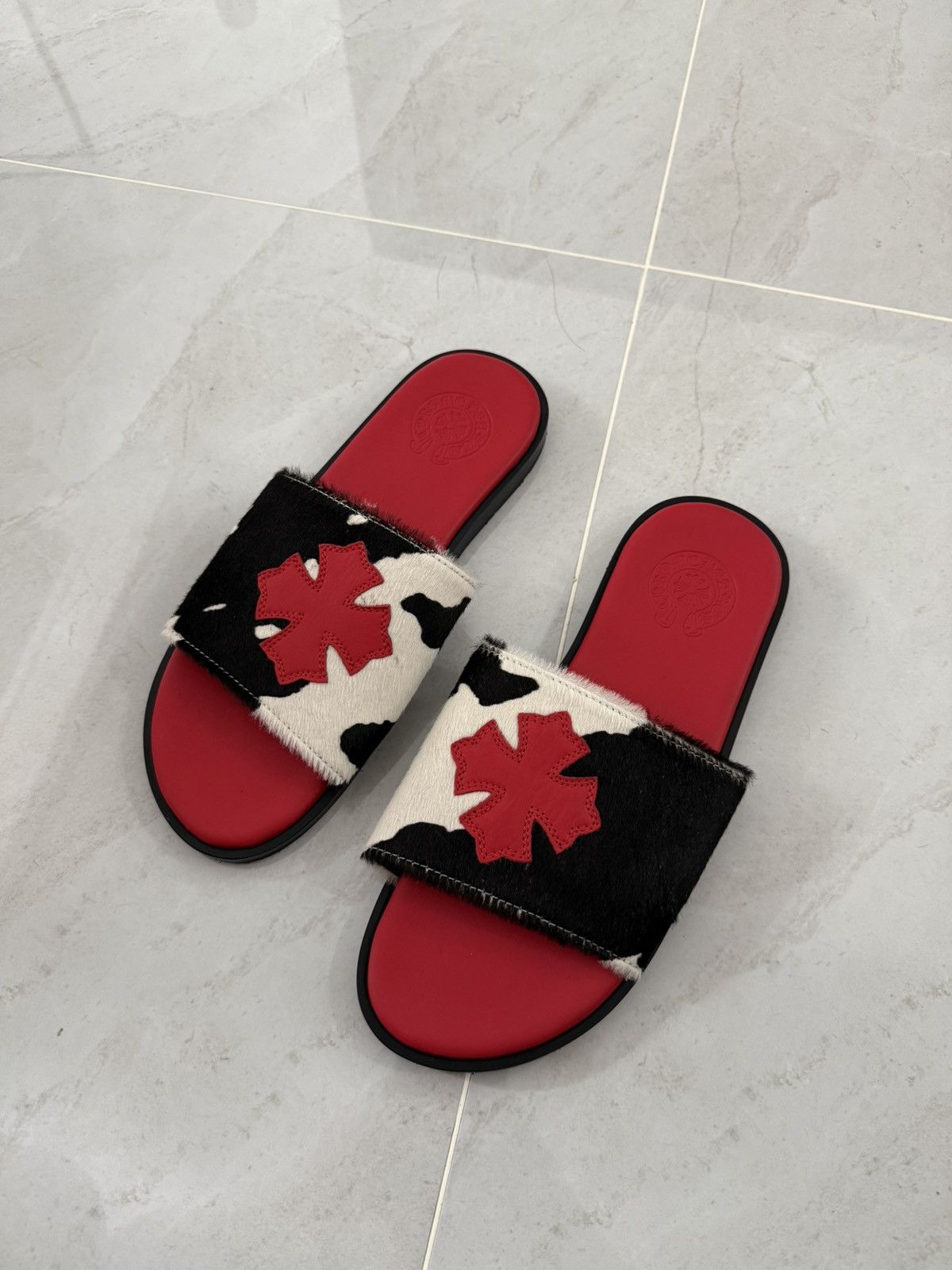 Chrome Hearts Chrome Hearts Cross Patched Pony Hair Leather Slipper Sz.41 Size US 11 / IT 41 - 11 Thumbnail